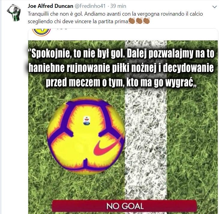 Piłkarz Sassuolo sugeruje, że mecz był USTAWIONY?!